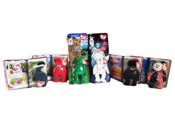 NOS Vintage Collectible TY Teenie Beanie Baby Bears: Dinosaur, International Star Spangle Bear And More!