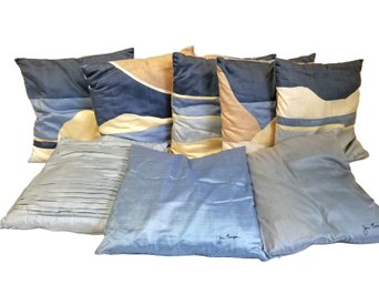 Vintage Lot Of 8 Handmade Thai Silk Pillow Covers By Jim Thompson, The Thai Silk Company Thailand