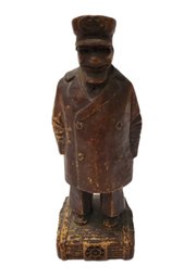Vintage 1940  Wood Sea Captain Fisherman Hand Carved Look Wooden Figurine