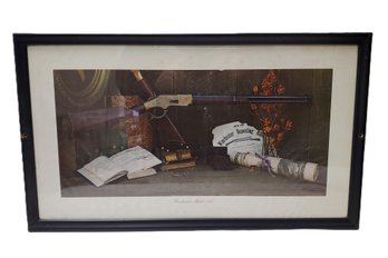Vintage Framed Winchester Model 1866 Print Advertising Still Life