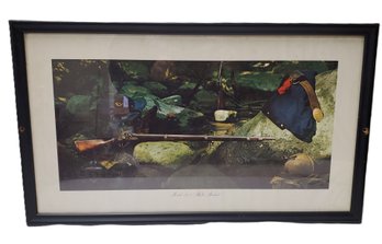 Vintage Framed Don Troiani Artist Print Of Springfield Model 1855 Rifle Musket Civil War Era Theme