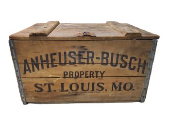 RARE Genuine 1933 End Of Prohibition Year Wood Anheuser Busch Beer Crate W/ Eagle Graphics