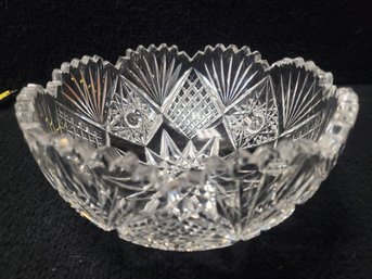 Antique American Brilliant ABP Cut Glass Crystal Bowl W/sawtooth Edge