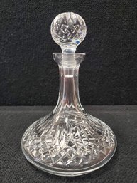 Vintage Waterford Lismore Cut Crystal Ships Decanter & Stopper Barware Signed