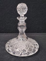 Very Pretty Vintage Cut Crystal Ships Decanter With Stopper