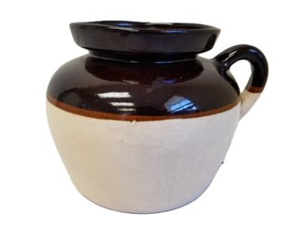Vintage Stoneware Bean Pot With Handle USA