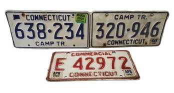 Vintage Collection Of Camper & Commercial Connecticut Metal License Plates
