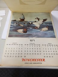 Vintage 1971 Winchester Arms And Ammunition Advertising Calendar - Artwork By Ferrara -Full Year(Lot A)