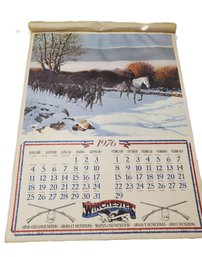 Vintage 1976 Winchester Arms & Ammunition Wall Calendar Featuring Artwork By Joe Ferrara-Full Year