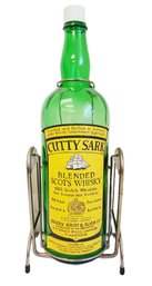 Vintage Cutty Sark Whiskey Promo Giant Display Swing Pouring Bottle W/ Stand