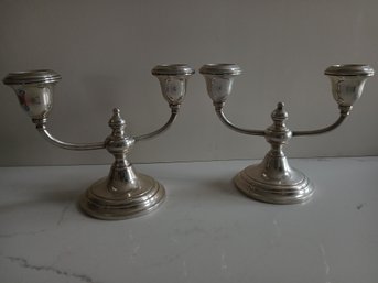 Sterling Silver Gorham Double Candlesticks