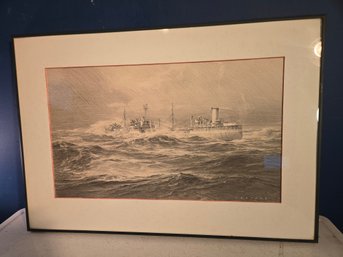 Carl G. Evers Framed Art. Behind Glass