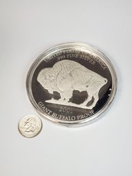 Giant Buffalo 1 Oz .999 Silver Proof Coin With COA National Collectors Mint