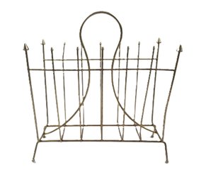 Vintage Metal Wire Magazine Rack Gothic Or Atomic Style Mid Century Modern