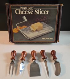 Vintage Prodyne Marble Cheese Slicer And Knife Lot