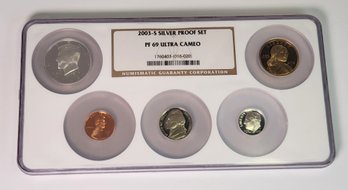 2003-S  SiLVER Proof Set Of 5   NGC  Graded Slab PF69 ULTRA CAMEO In Graded Case