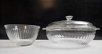 Vintage Pyrex Sculptured Clear Dish Bowl Lot