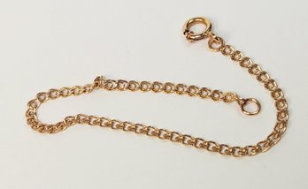 Vintage 18k Yellow Gold Circle Link Curb Chain Small Bracelet (Tested)