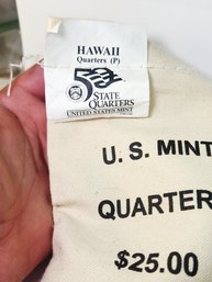 2008 U.S. Mint Sealed Bag Of 100 UNC Quarters $25 Dollars Face HAWAII - Philadelphia