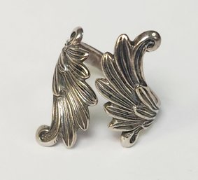 Vintage Sterling Silver Carved Wrap Around Wings Ring