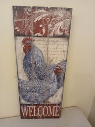 Farmhouse Rustic Rooster Welcome Sign