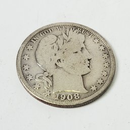 1908-D Barber Silver U.S. Half Dollar (Denver MINT)