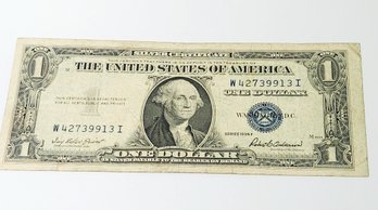 $1 Dollar Blue Seal Silver Certificate 1935 'No In God We Trust'