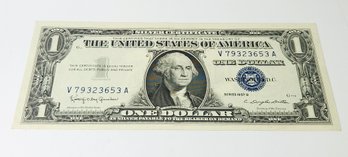 $1 Dollar Blue Seal Silver Certificate 1957   UNCY