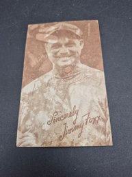 1939 Exhibits Salutations Jimmy Fox Sports Card