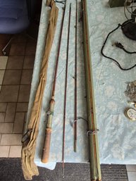 Antique Bamboo Fly Rod With Fitted Case And Sleeve