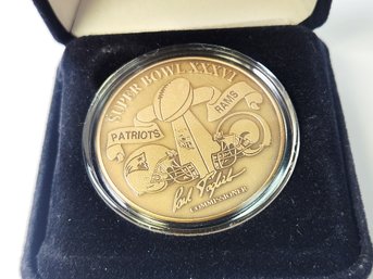 Highland Mint New England Patriots Super Bowl Champions Medallion Flip Coin  In Box Limited Edition #3170