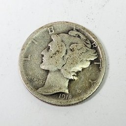 1918 Mercury SiLVER Dime (WW I)