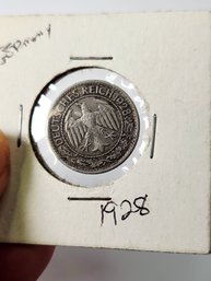 1928 Germany 50 Reichspfennig Coin
