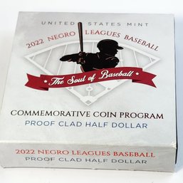 2022 Negro Leagues Baseball Proof Clad Half Dollar Commemorative Coin In U.S. Mint Box  And COA