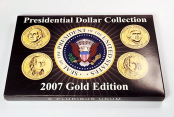 2007 P & D George Washington  Presidential Gold Edition UNC Gold  Plated Set $1 Dollar 2 Coins