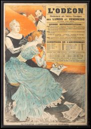 Theatre National De L'Odeon, Paris-  Original Belle Epoque Stone Lithograph, C. 1890