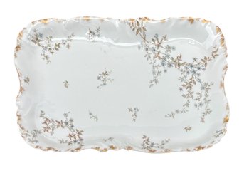 Haviland & Co. Limoges Blue Floral Porcelain Serving Platter  France, 16'
