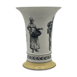 Flared Villeroy & Boch Black Transferware Vase