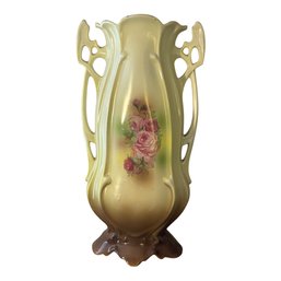Victorian-Style Art Nouveau Porcelain Vase With Openwork Handles