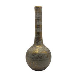 Haeger Gold Tweed 22K Gold Accent Vase  Mid-Century Modern, 10'