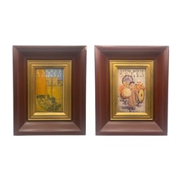 1920s Shanghai Hotel Luggage Labels Pair: Palace Hotel & Astor House In Framed Display
