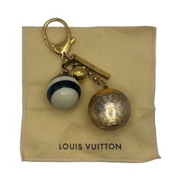 Louis Vuitton Charm Keychain With Double Orb Pendants  Boxed