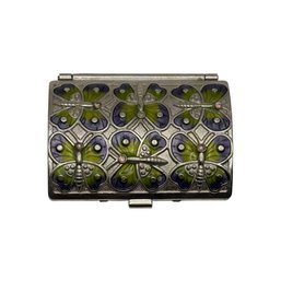 Judith Leiber For Neiman Marcus Enamel Butterfly Pill Box