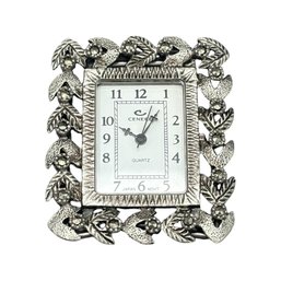 Cenere Silver-Tone Floral Frame Quartz Watch In Original Box