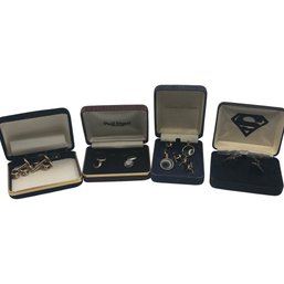 Four Smart Pairs Of Vintage & Designer Cufflinks Including Brooks Brothers 14KGF Set