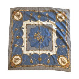 Patricia Paris Silk Scarf: Equestrian Chains, Locks & Horse Motif