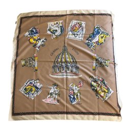 Giubileo 2000 Vatican Silk Scarf With St. Peters Basilica & Classical Figures