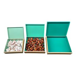 Chic West Elm Nesting Boxes In Turquoise And Brushed Gold