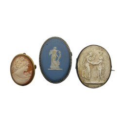 Grand Tour Style Cameo & Classical Relief Brooch Collection (3)