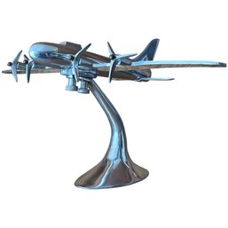 13' WWII B-17 Flying Fortress Bomber Aluminum Aircraft Sculpture On Stand